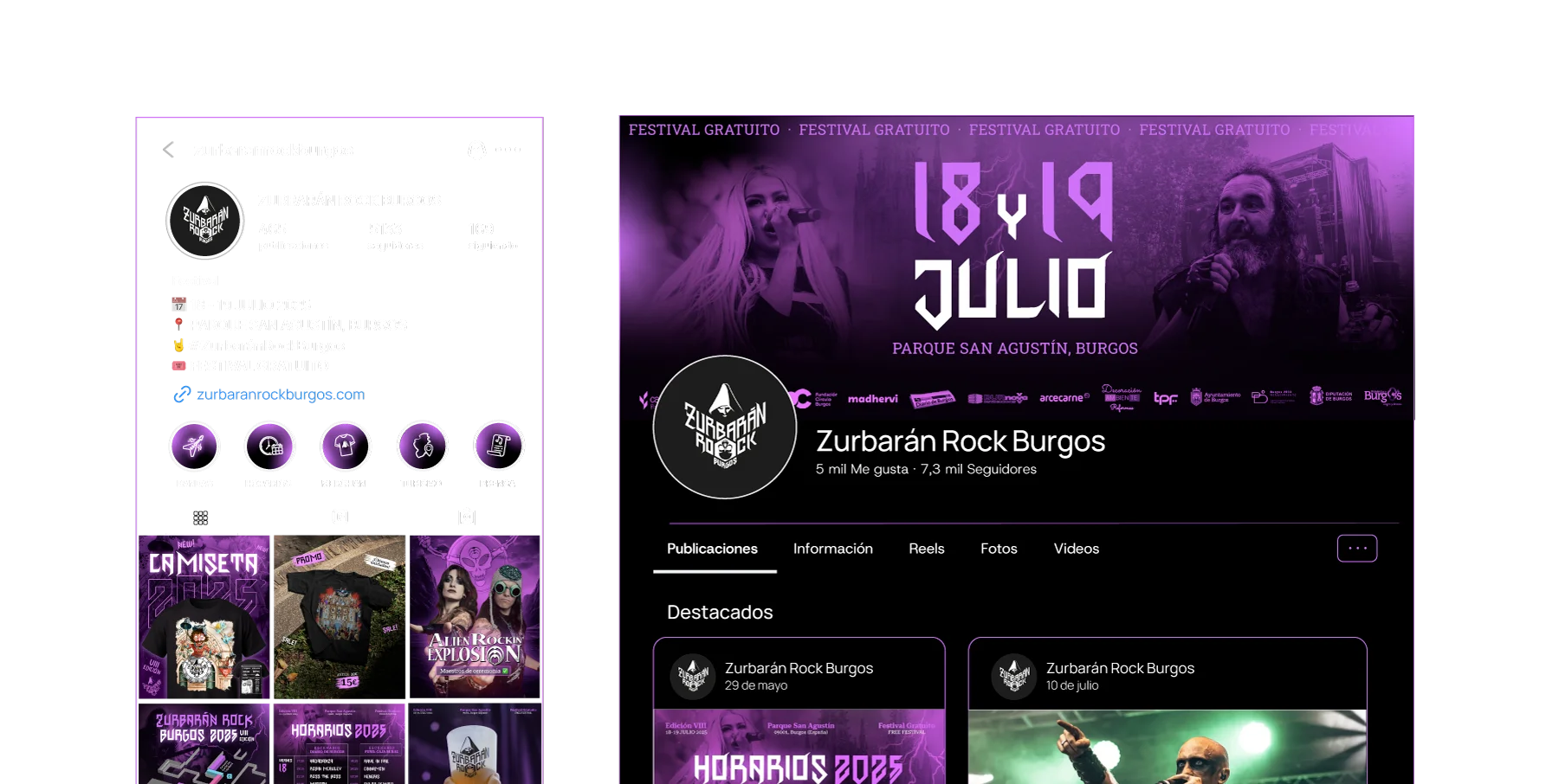 Zurbarán Rock Burgos Instagram y Facebook